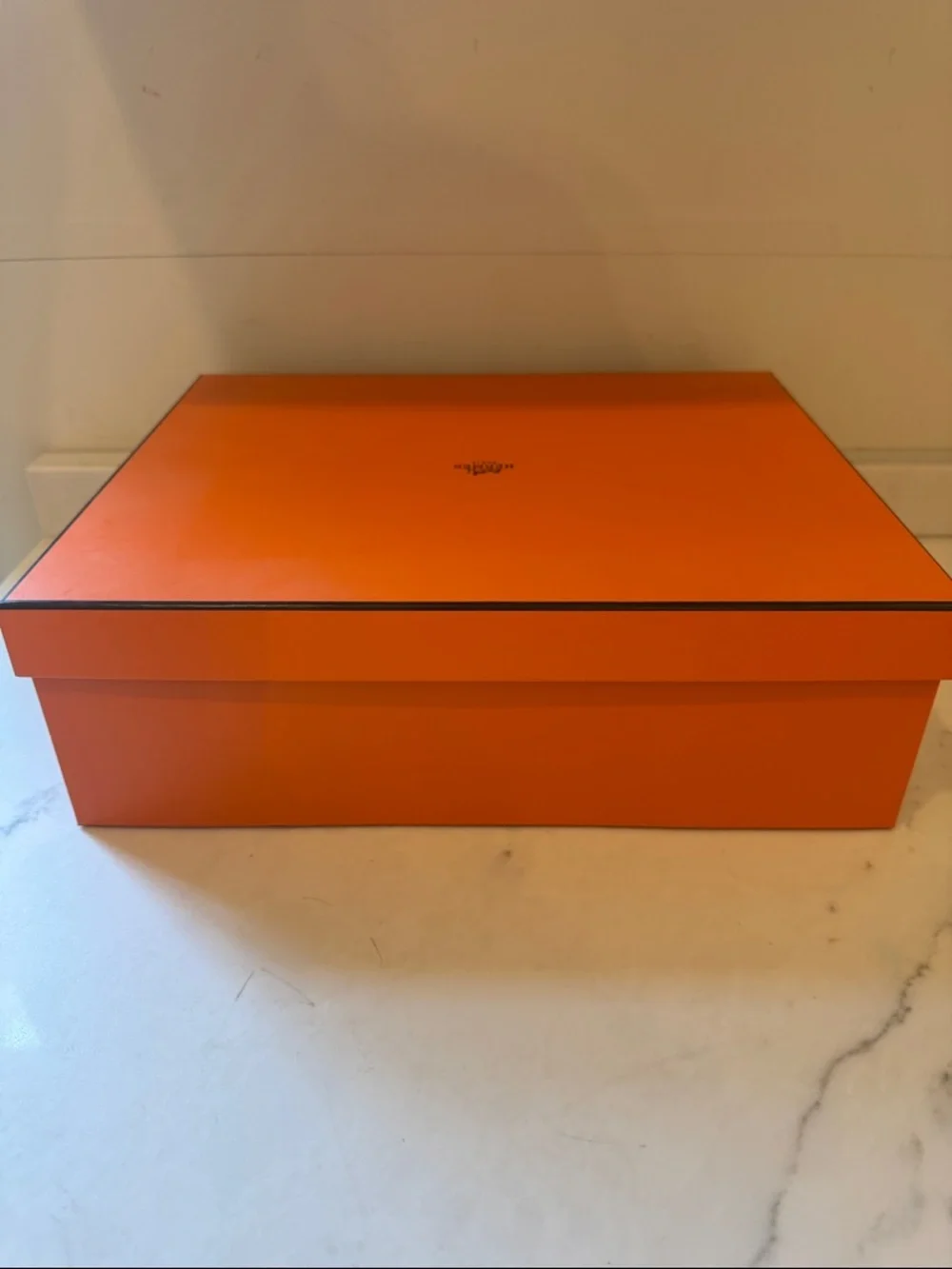 Hermès Orange Gift Box with Black Ribbon 11.5x14x4.5